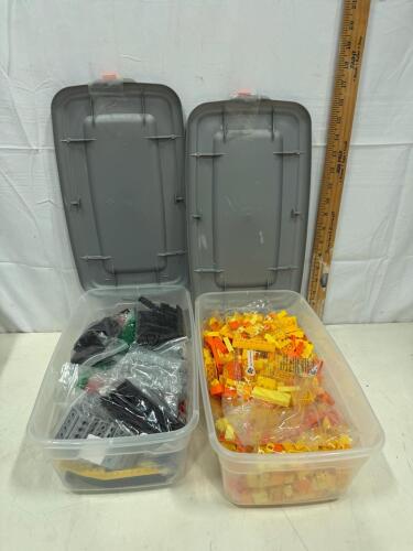 LEGO Bulk Lot: Assorted Bricks & Technic Pieces in Storage Bins