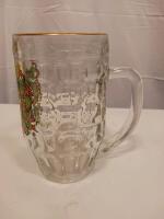 Heidelberg Glass Beer Stein with Gold Rim and Crest Design, 16 oz Capacity - 2