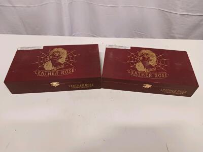 Deadwood Tobacco Co. 'Leather Rose' Torpedo 5x54 Empty Wooden Cigar Box with Artwork