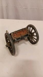 Miniature Ammunition Limber Model with Hinged Chest and Spoked Wheels