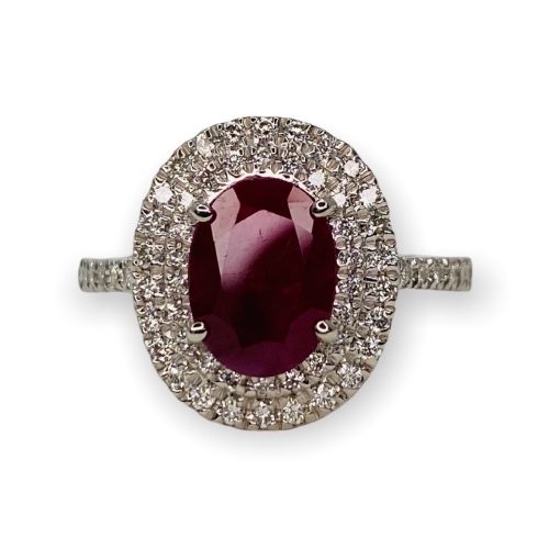 $10,142 Value, Platinum GIA Ruby & Diamond Ring