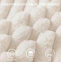 MAXYOYO 59" Bean Bag Sofa Loveseat, Cream Faux Fur, Boneless, Deep Seating, Two Pillows, X004VLUUX7 - 4