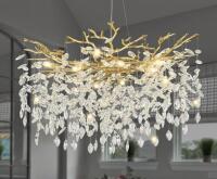 31.5" EWIMXSVC Modern Gold K9 Crystal Chandelier, Adjustable Height, 8-Light, 29.5 lbs, (Factory Sealed But Opened To Ensure Contents Were As Listed)