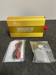 NW 3000W Pure Sine Wave Power Inverter, 12V DC To 110/120V AC, Dual AC Outlets, USB Port, Remote Control