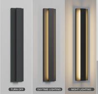 31.5" Modern Vertical LED Wall Light, 24W, 1241lm, IP65 Waterproof, 3000K Warm, Matte Black - 6