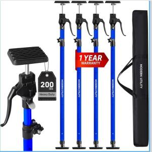 Modern Utility Adjustable Cabinet Jacks, 45.3&ndash;114.2 In, 200 lb Capacity, Set Of 4, With Carry Bag