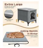 Outdoor Heated Cat House, Foldable, Waterproof, Insulated - 2