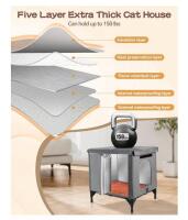 Outdoor Heated Cat House, Foldable, Waterproof, Insulated - 3