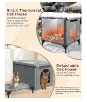 Outdoor Heated Cat House, Foldable, Waterproof, Insulated - 4
