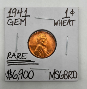 1941-D MS68RD Rare Gem Wheat Copper Penny