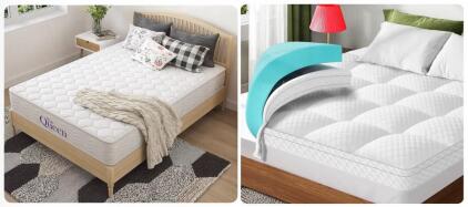 Nap Queen Full Size Hybrid Mattress With VALUXE 3" Full Size Gel Memory Foam Topper, Bamboo Cover, Medium Firm, Machine Washable