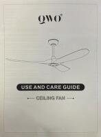 QWO 60-Inch Deep Walnut Ceiling Fan, No Light & White Mushroom Desk Lamp - 4