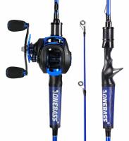 (2) OneBass ALFEN Baitcasting Combo, 7&rsquo; Medium-Heavy Rods, Left & Right Handed - 2