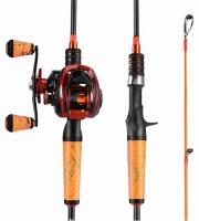 (2) OneBass ALFEN Baitcasting Combo, 7&rsquo; Medium-Heavy Rods, Left & Right Handed - 5