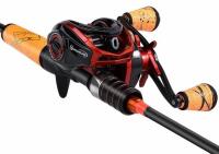 (2) OneBass ALFEN Baitcasting Combo, 7&rsquo; Medium-Heavy Rods, Left & Right Handed - 7