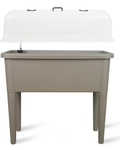 Dexceder 32 Gallon Self-Watering Raised Garden Bed With Lid & Water Indicator, 30x15x26 In