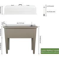 Dexceder 32 Gallon Self-Watering Raised Garden Bed With Lid & Water Indicator, 30x15x26 In - 2