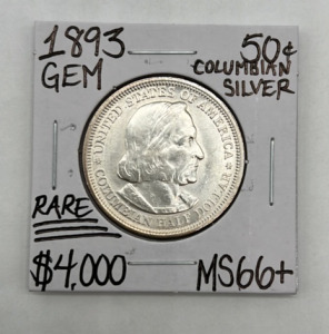 1893 MS66+ Rare Columbian Silver Half Dollar