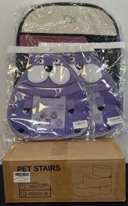 Foldable Pet Playpen And 3-Step Foam Pet Stairs, New In Box