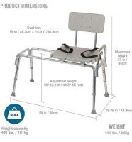 BioBidet Slim Zero Non-Electric Bidet Toilet Seat & DMI Heavy Duty Transfer Bench - 4