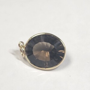 $400 10K Laser Cut Smokey Quartz(4ct) Pendant