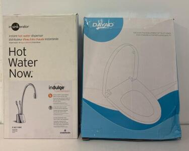InSinkErator F-HC1100C Chrome Hot & Cold Water Dispenser Faucet, Gooseneck Spout, 5-Year Warranty And Premium Elongated Toliet Seat Round (Retail online $350!)