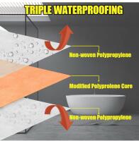 Triple-Layer Waterproofing Membrane Roll 98.5Ft x 3.3Ft Orange Polypropylene For Shower & Bath - 3