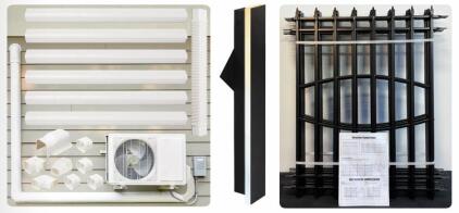 ASD 48" LED Outdoor Wall Sconce, 36W, 2280lm, 3CCT, Black, Mini Split AC Line Set Cover Kit 20ft & 10-Panel Decorative Black Metal Garden Fence Kit