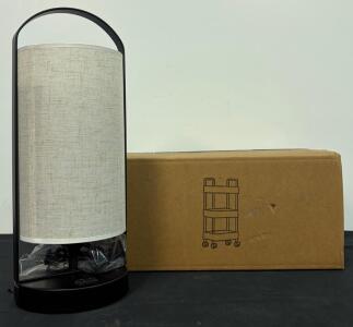 Modern Table Lamp With USB Charging Ports & Acrylic 3-Tier Organizer Cart