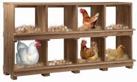 8-Compartment Solid Wood Chicken Nesting Box, 50.2" Wide, With FloraCraft Barley Straw Bale - 2