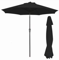 InBrave Patio Umbrella 9Ft Black, Crank & Tilt, With Folding Cart Wagon 34" 360lb Capacity - 2