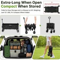 InBrave Patio Umbrella 9Ft Black, Crank & Tilt, With Folding Cart Wagon 34" 360lb Capacity - 7