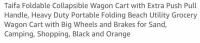 Taifa Foldable Collapsible Wagon Cart, 330 lb Capacity, Push/Pull, All-Terrain PU Wheels, Black/Orange - 5