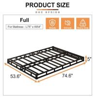 5 Inch Box Spring Full Size Bed Base, - 2