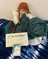 The Doll Maker & Seymour Mann Porcelain Dolls With Original Boxes And Faux Fur Throw Blanket - 3