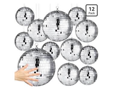 12 Pack Bulk Large Disco Ball Decorations,
