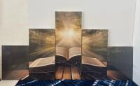 Trans Globe Lighting 9015 BK 5-Light Candle Chandelier, Black, 19" Diameter, Metal, E12 Base, (5) Piece Bible Wall Art, Ceramic Vase - 2