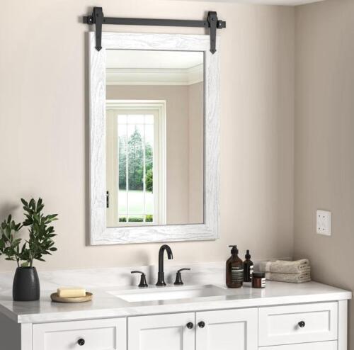 Farmhouse Bathroom Mirrors For Over Sink 26&rdquo;x40&rdquo; White