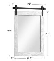 Farmhouse Bathroom Mirrors For Over Sink 26&rdquo;x40&rdquo; White - 2