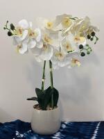 Plush Bubble Flannel Fleece Throw Blanket, 50x60In, Castle Grey, Faux Fur, Decorative Cozy, Artificial White Orchid In Gray Pot And White Mushroom Lamp - 3