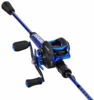 (2) ONEBASS SPIRIME 2-Piece Baitcasting Rod & Reel Combos, 8.1:1, Blue/Black, 6'6"Right & 7'Left - 7