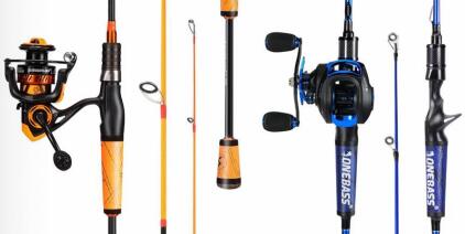 ONEBASS Spinning & Baitcasting Rod Reel Combos 7&rsquo;0" 2-Piece Medium Fast Action Graphite