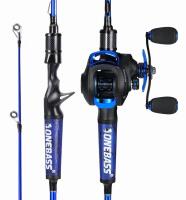 ONEBASS Spinning & Baitcasting Rod Reel Combos 7&rsquo;0" 2-Piece Medium Fast Action Graphite - 6