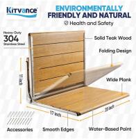 20" Folding Teak Shower Seat Wall Mounted- Shower Bench for Inside Shower (Retail online $160) - 2