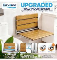 20" Folding Teak Shower Seat Wall Mounted- Shower Bench for Inside Shower (Retail online $160) - 3