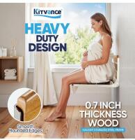 20" Folding Teak Shower Seat Wall Mounted- Shower Bench for Inside Shower (Retail online $160) - 6