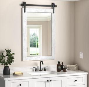 Farmhouse Bathroom Mirrors for Over Sink 26&rdquo;x40&rdquo; White