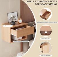 Floating Nightstand, Modern Wall Mounted Bedside Table with Drawer - 4