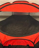 ZBUQ Cat Bed Desk Hammock, 360&deg; Rotating Clamp, Portable Pet Playpen 48"x24" Red/Black - 3
