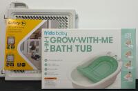 Safety 1st Lift, Lock & Swing Dual-Mode Gate & Frida Baby 4-in-1 Bath Tub Set